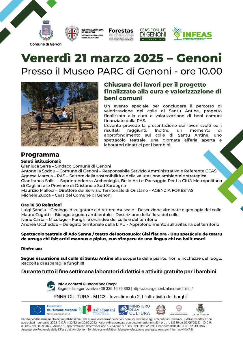 Evento conclusivo Progetto Valorizzazione del Colle di Santu Antine